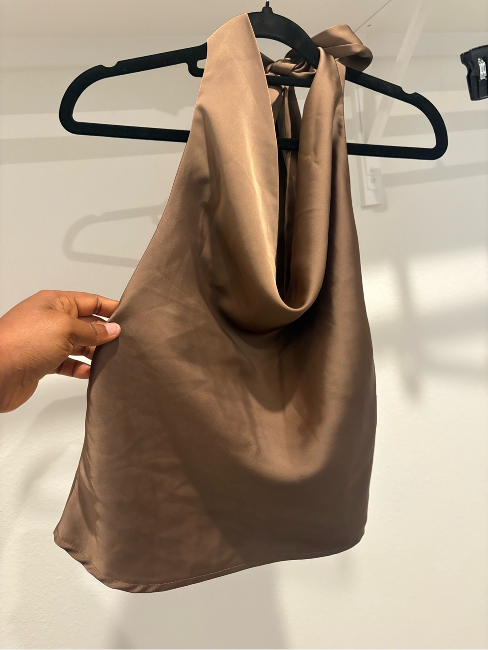 Women's Brown Satin Wrap Jacket